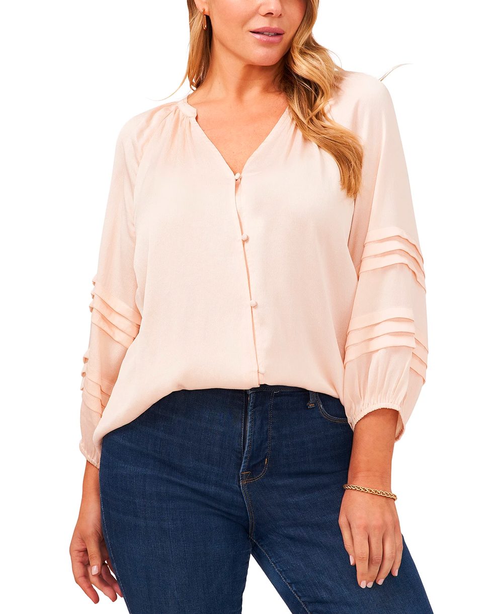 Trendy Plus Size Pintucked Blouse
